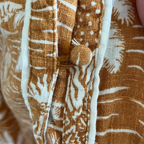 Desmond & Dempsey x H&M Linen Blend Belted Kaftan Midi Dress Size XXL Coastal - Picture 15 of 16